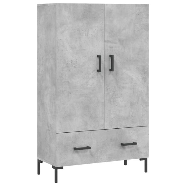 vidaXL Buffet haut gris béton 69 5x31x115 cm bois d'ingénierie