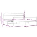 vidaXL Cadre de lit en métal sans matelas chêne marron 180x200 cm