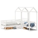 vidaXL Ensemble de lit de jour et de banc et toit 90x190 cm pin massif