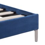 vidaXL Cadre de lit avec LED sans matelas bleu tissu 160x200 cm