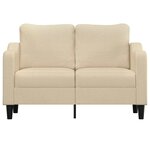 vidaXL Canapé à 2 places Crème 120 cm Tissu