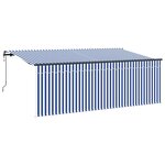 vidaXL Auvent Rétractable Bleu et Blanc 400 x 200 cm