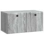 vidaXL Meuble TV mural 59 5 x 31 x 30 cm Sonoma gris Bois d'ingénierie