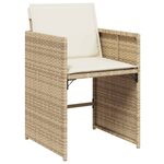vidaXL Ensemble à manger de jardin et coussins 7 Pièces beige poly rotin