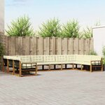 vidaXL Ensemble de canapés d'extérieur 10 Pièces Naturel et Crème