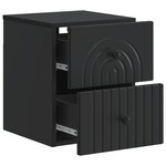 vidaXL Cabinet de chevet mural 2 Pièces Noir 33 x 34 5 x 40 cm