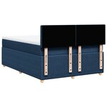 vidaXL Sommier à lattes de lit avec matelas Bleu 140x200 cm Tissu