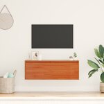vidaXL Meuble mural Marron cire 100 x 30 x 35 cm Bois massif en pin