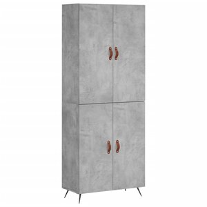 vidaXL Buffet haut Gris béton 69 5x34x180 cm Bois d'ingénierie