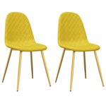 vidaXL Chaises à manger lot de 2 Jaune moutarde Velours