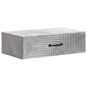 vidaXL Table d'appoint murale Gris béton 59 x 34 5 x 17 cm