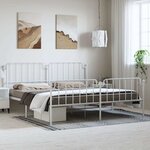 vidaXL Cadre de lit métal sans matelas et pied de lit blanc 183x213 cm