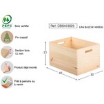Caisse en bois de rangement 40 x 30 x 23 cm