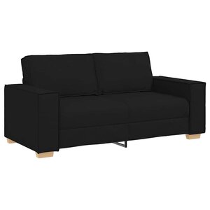 vidaXL Canapé 2 places Noir 140 cm Tissu