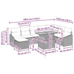 vidaXL Ensemble de jardin de 9 pièces avec coussins beige en poly rotin et acacia