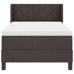 vidaXL Lit boxspring avec matelas Marron foncé 100 x 200 cm