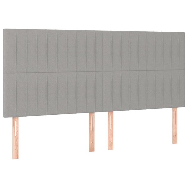vidaXL Têtes de lit 4 Pièces Gris clair 90x5x78/88 cm Tissu