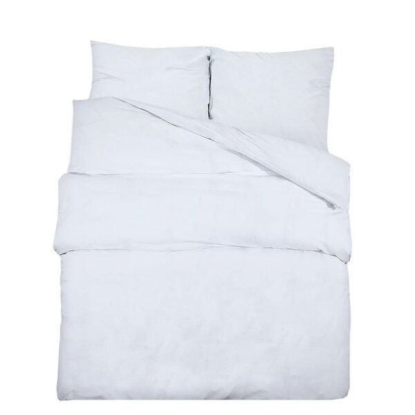 vidaXL Ensemble de housse de couette Blanc 225x220 cm Microfibre