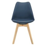 Lot de 2 chaises de salle à manger scandinave siège cuisine plastique hêtre synthétique 81 cm bleu 03_0002769