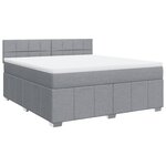 vidaXL Sommier à lattes de lit avec matelas Gris clair 180x200cm Tissu