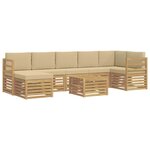 vidaXL Ensemble de canapés d'extérieur 8 pc Blanc et Beige Polyester