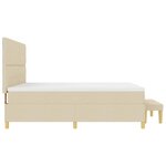 vidaXL Lit à ressorts avec matelas Crème 200 x 200 cm tissu
