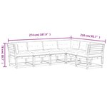 vidaXL Salon de jardin 6 Pièces avec coussins cire marron bois pin massif