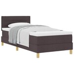 vidaXL Lit à ressorts avec matelas Marron foncé 80 x 200 cm tissu