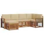 vidaXL Ensemble de canapé d'angle avec coussin 6 Pièces Naturel et Beige