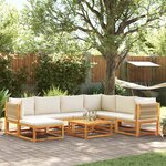 vidaXL Salon de jardin avec coussins 8 Pièces bois massif d'acacia