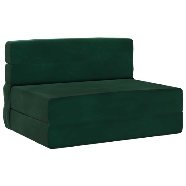 vidaXL Canapé-lit pliable Vert foncé 70 x 72 x 60 cm Tissu