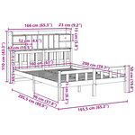 vidaXL Lit bibliothèque sans matelas cire marron 160x200 cm pin massif