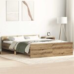 vidaXL Cadre de lit sans matelas chêne artisanal 150x200 cm