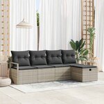 vidaXL Ensemble de canapé de jardin 5 Pièces Gris clair 230 x 117 x 85 cm