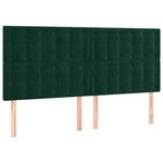 vidaXL Tête de lit à LED Vert foncé 180x5x118/128 cm Velours