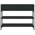 vidaXL Table console noir 100x25x75 cm bois d'ingénierie