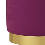 vidaXL Tabouret de rangement rond Violet Velours 31 x 37 cm