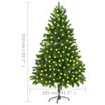 vidaXL Arbre de Noël artificiel pré-éclairé 210 cm vert