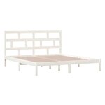 vidaXL Cadre de lit sans matelas blanc bois massif