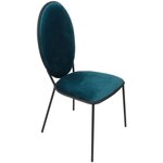 Lot de 2 Chaises - Velours Bleu - L 51 x P 96 x H 52,5 cm - LOUIS