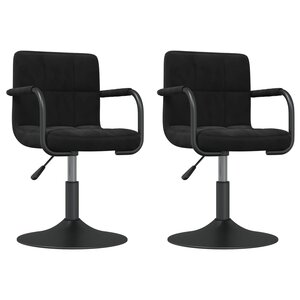 vidaXL Chaises pivotantes à manger lot de 2 noir velours