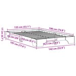 vidaXL Cadre de lit Naturel Bois de pin massif 135 x 190 cm Cadre de lit
