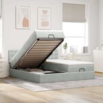 VidaXL Cadre de lit ottoman et matelas gris clair 180x200cm velours