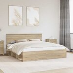 vidaXL Cadre de lit Sonoma 200 x 200 cm Bois d'ingénierie