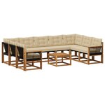 vidaXL Ensemble de canapés d'extérieur 10 Pièces Naturel et Beige