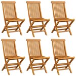 vidaXL Chaises de jardin et coussins taupe lot de 6 Bois teck massif