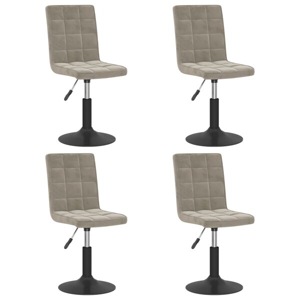 Vidaxl chaises pivotantes de salle à manger 4 pièces gris clair velours