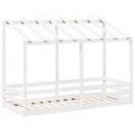 vidaXL Lit pour enfants avec toit blanc 90x190 cm bois massif de pin