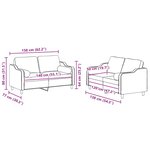 vidaXL Ensemble de canapés 2 Pièces avec coussins rouge bordeaux tissu