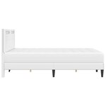 vidaXL Cadre de lit avec bandes LED Blanc 160 x 200 cm Simili cuir